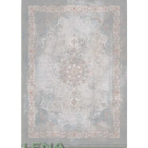 فرش 1200 شانه کد 1445 رنگ طوسی نارنجی