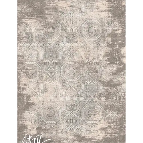 فرش 1200 شانه کد 70664 رنگ کرم قهوه ای