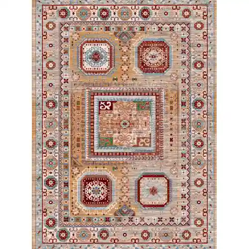 فرش 480 شانه کد 30156 رنگ کرم آبی