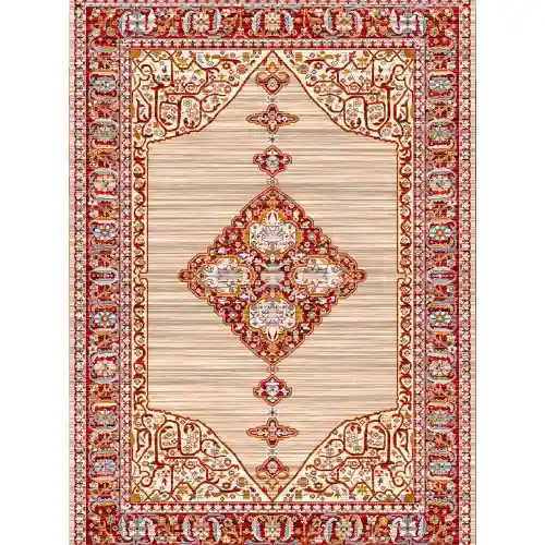 فرش 480 شانه کد 30720 رنگ کرم قرمز